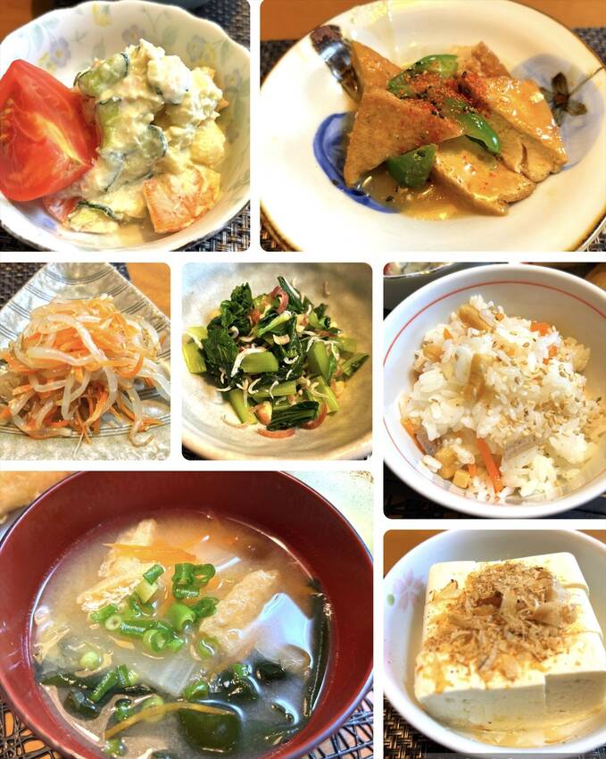 ポテトサラダ 厚揚げとピーマン...