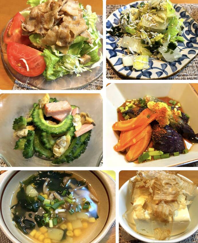 豚バラサラダ白菜とじゃこのお浸...