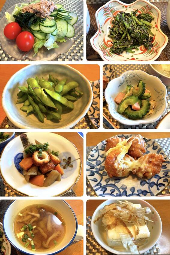 ツナサラダほうれん草の胡麻和え...