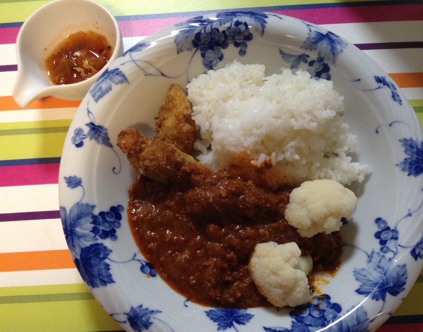 ササミカツとキーマカレーにカリ...