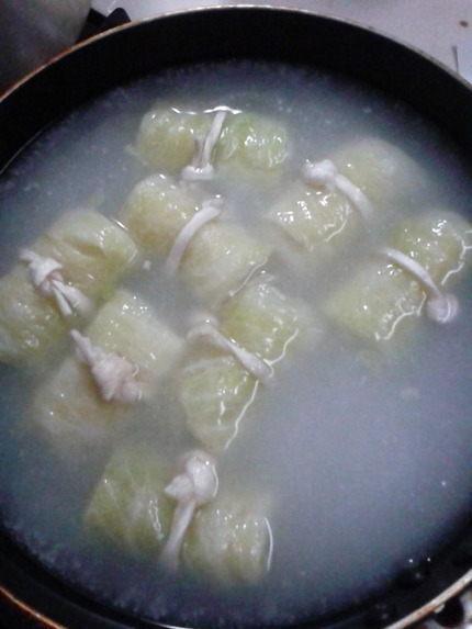 塩麹でロールキャベツ