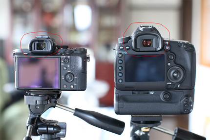 左はα７II、右はCanonの...