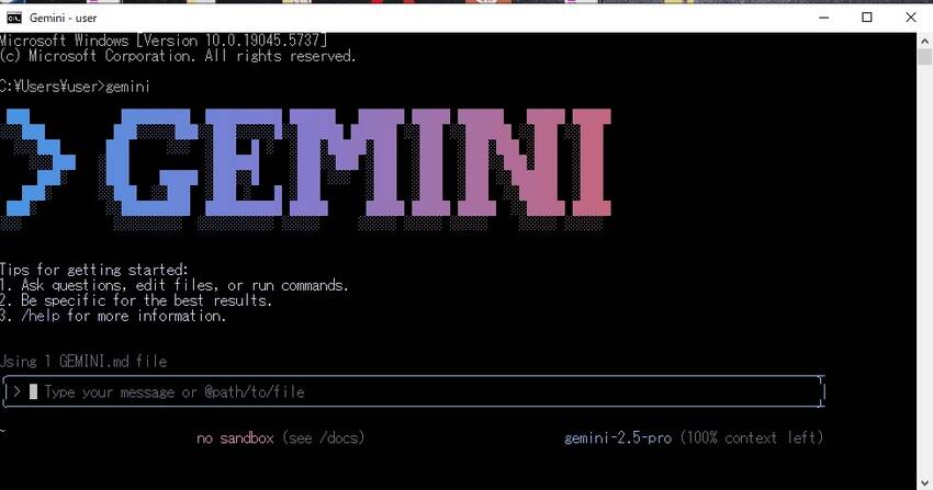 とうとうGeminiもコマンド...