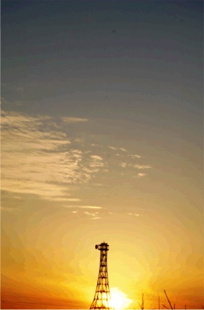 2月21日の夕日