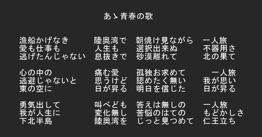 私の一枚　陸奥湾　『あゝ青春の...