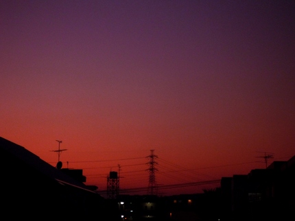 今日の夕暮れ・・・。