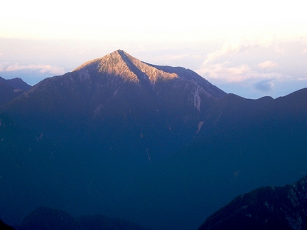 常念岳夕景･･･。
