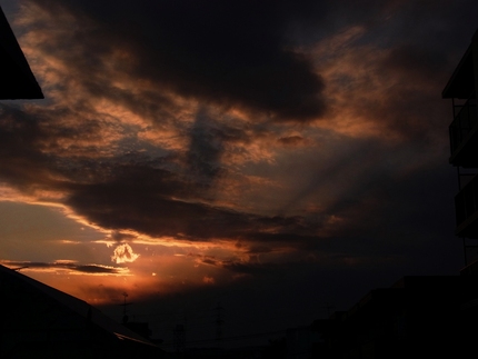 今日の夕暮れ・・・。