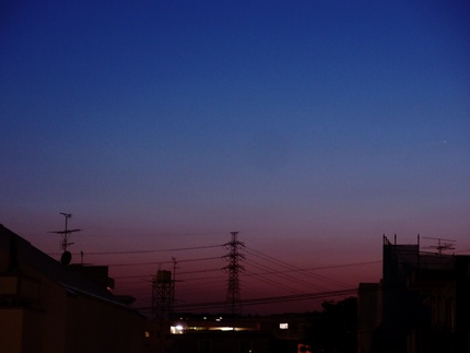 今日の夕暮れ・・・。