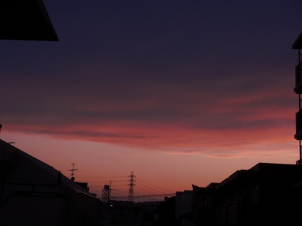 今日の夕暮れ時は・・・。