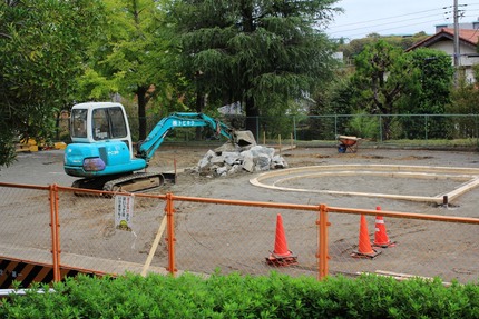 公園の工事。
