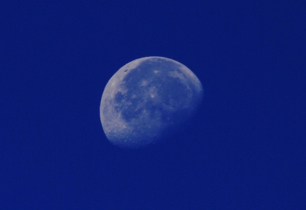 朝の月・・・。