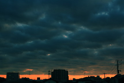 今日の朝の空。