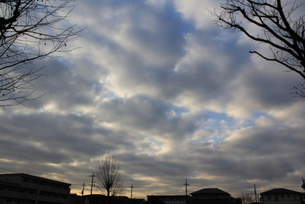 雲の多い空・・・。