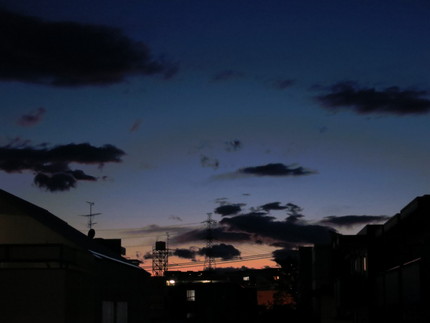 夕景暮色・・・。