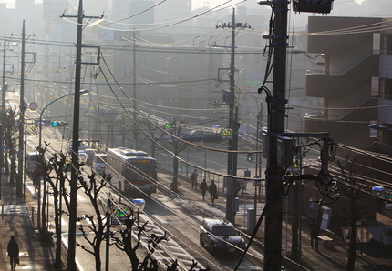 霞んでますね・・・。 春の雨あ...