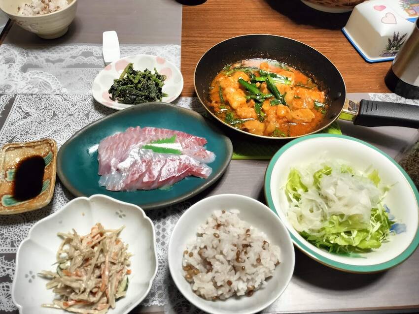 夕飯 の おかず ★鯛の刺身 ...
