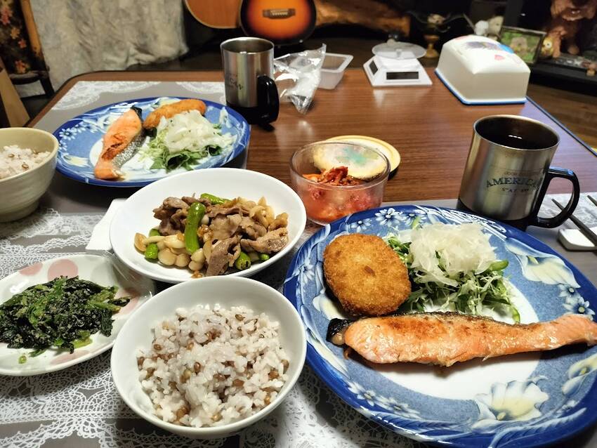 夕飯 の おかず★鮭の生塩麴焼...