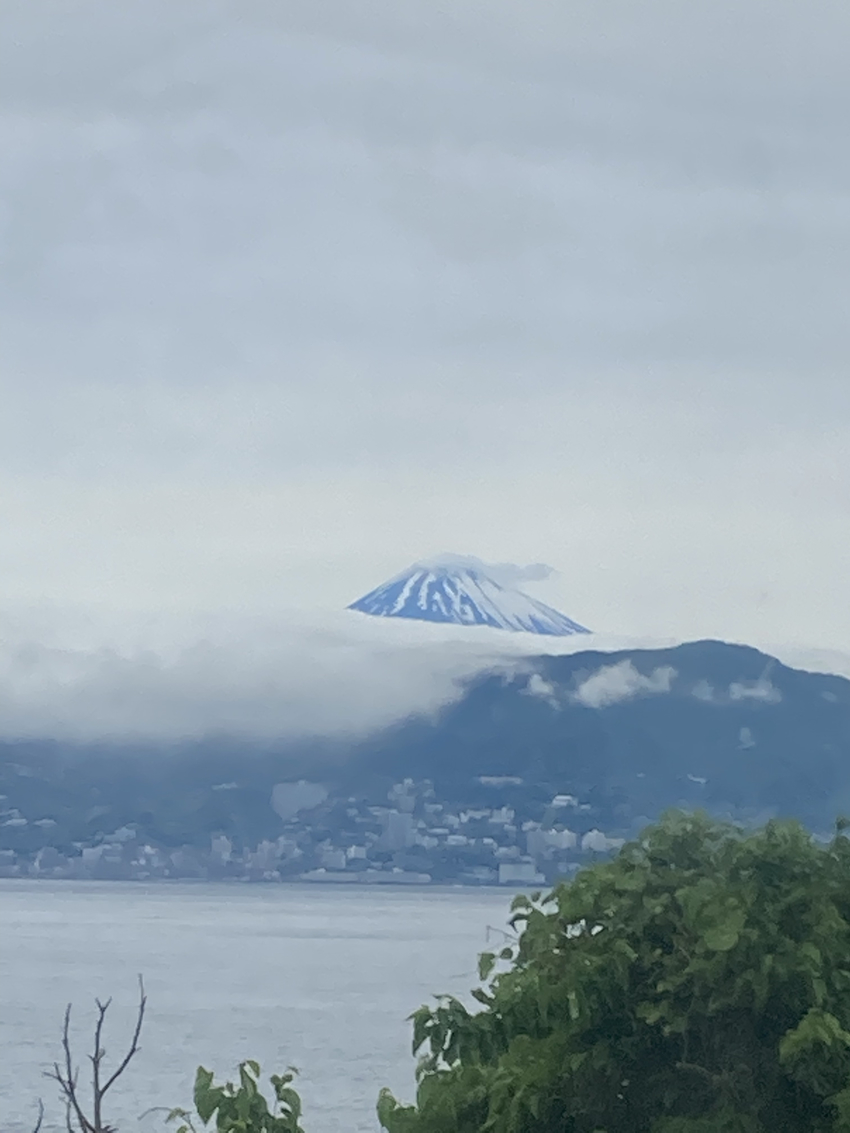ホテルのプールから見えた富士山