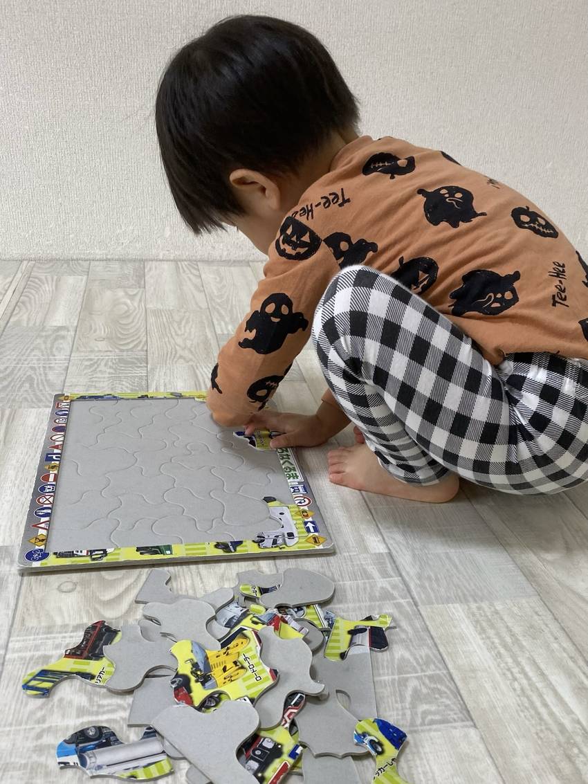 大好きな働く車のパズル 反対向...