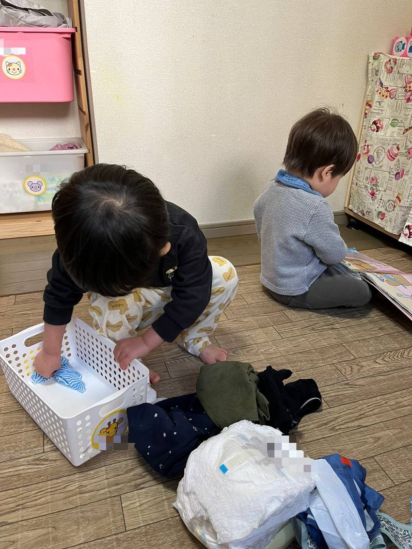 自分のカゴの中の物を出して 綺...