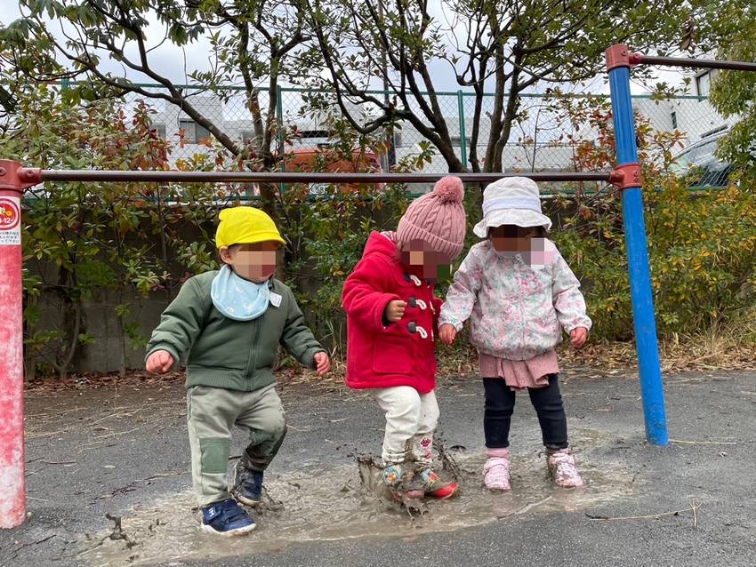 雨上がりだったので 大好きな水...