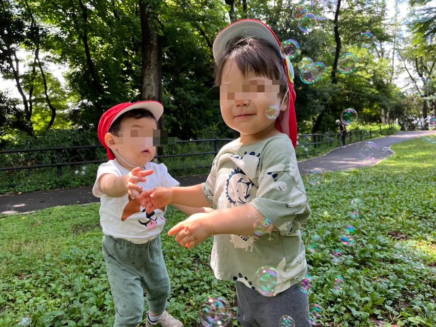 シャボン玉が沢山🫧 とても喜ん...