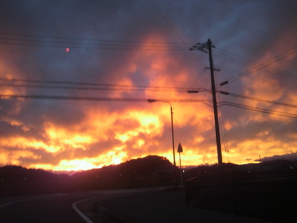 強烈な夕焼け