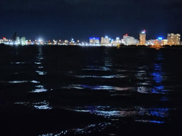 これは昨晩の函館湾