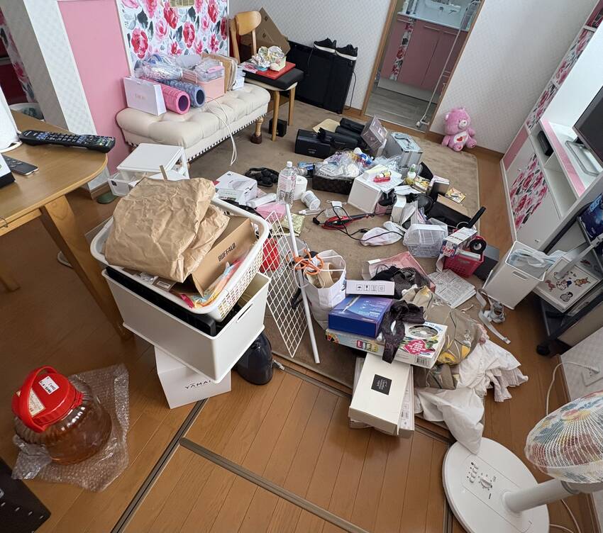 リビング掃除スタート...