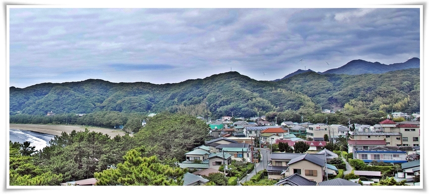 弓ヶ浜（左側）、平氏ｹ岳方面