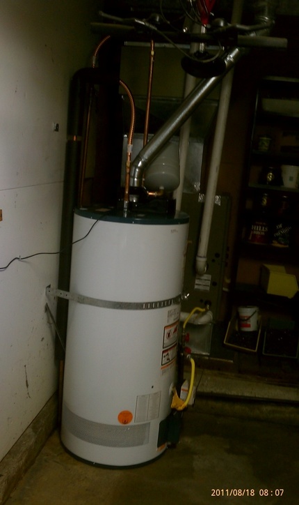 New hot water tank.