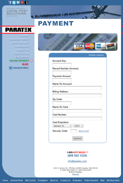 Online Payment for PARATEX.COM