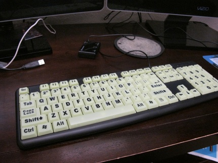 Glow in the dark keyboard