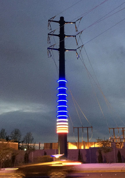 Neon Lights on an Utility Poll