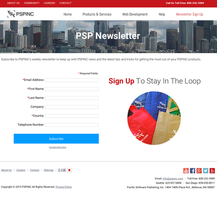 PSPINC Newsletter Sign Up