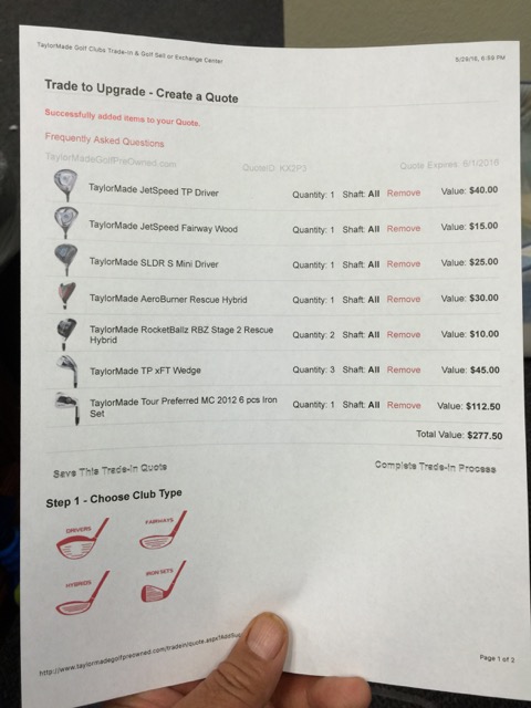 TaylorMade Trade-In was $277...