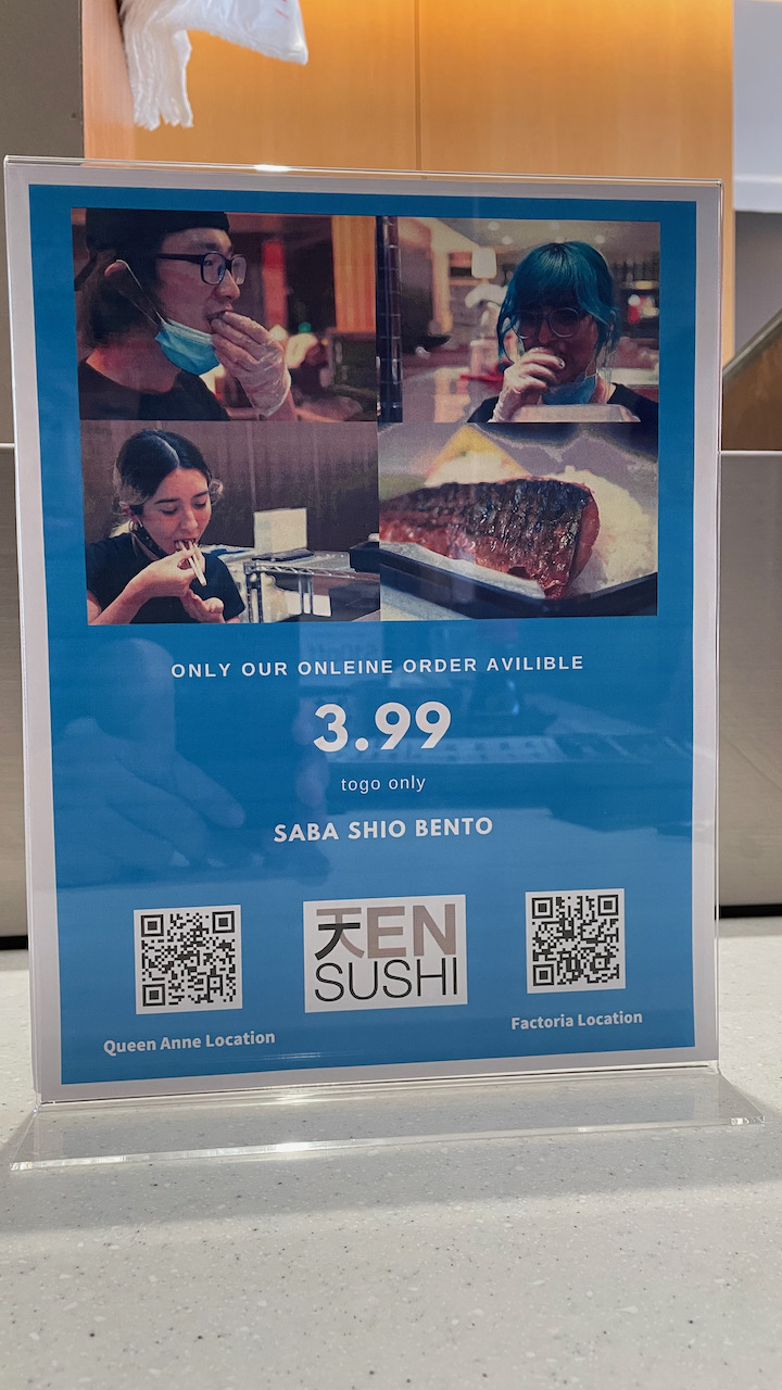 TEN SUSHI SABA BENTO $3.99