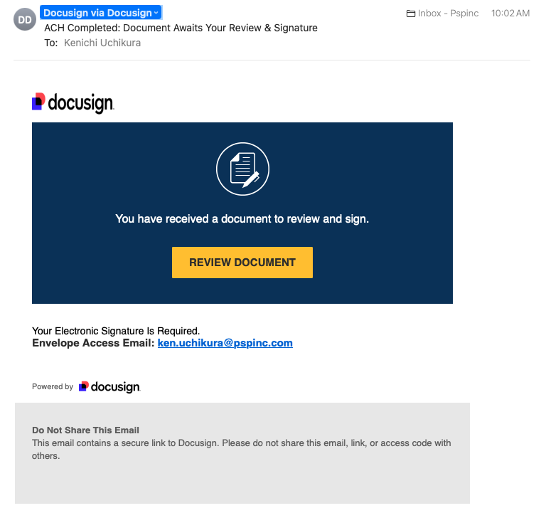 Beware of Fake DocuSign Emails