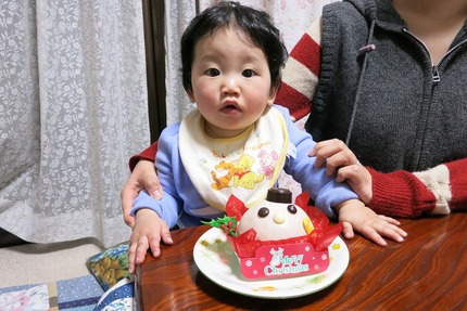 １２月２５日　帰国の晩は初孫と...