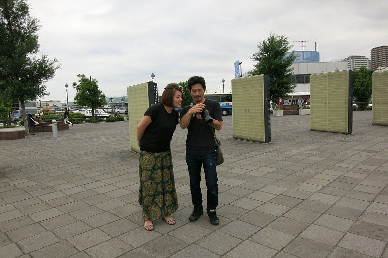 象の鼻公園での撮影を確認してい...