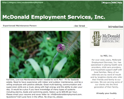 McDonald Employment Services...