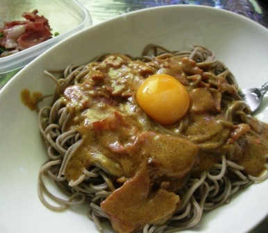 和と伊の融合。蕎麦でカルボナー...