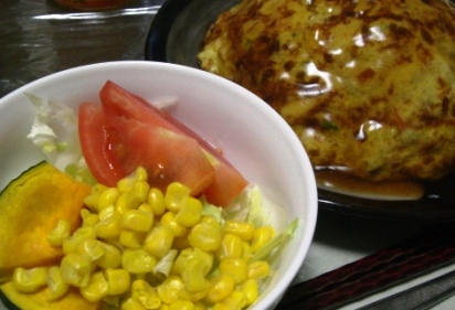 今日の夕飯。天津飯みたいなもの