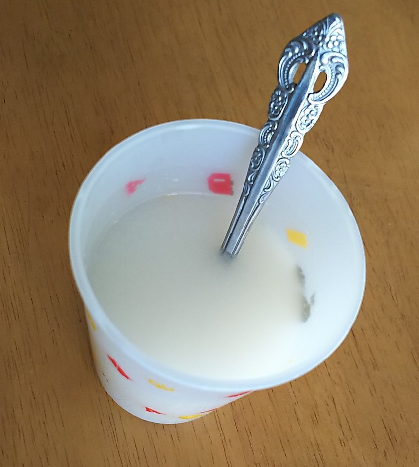 熱湯どーんで、まぜまぜ。