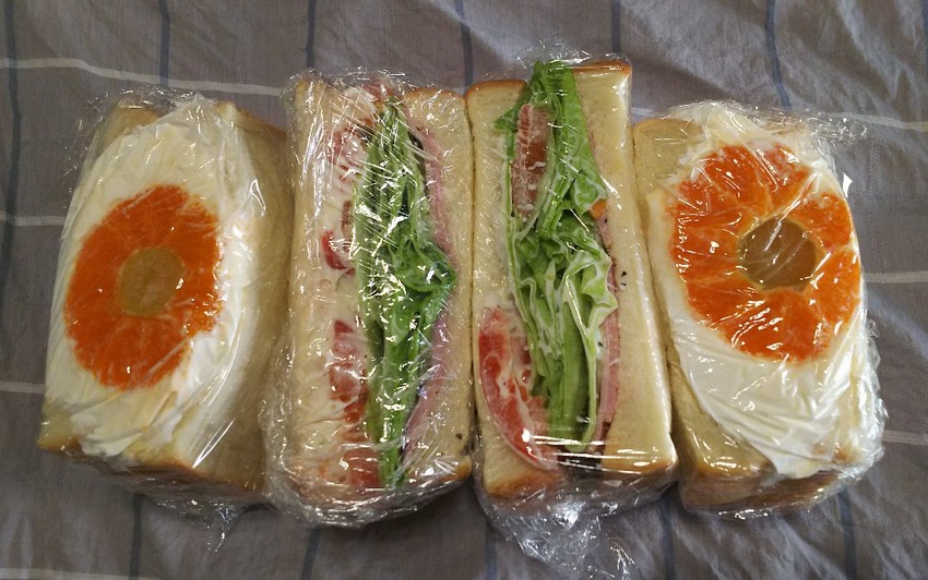 今日の弁当。サンドイッチ