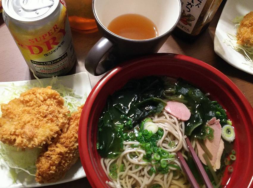 今日のごはん。夕飯年越し蕎麦！...