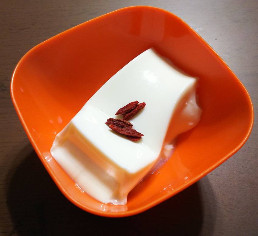 今日のごはん。夕飯デザート杏仁...