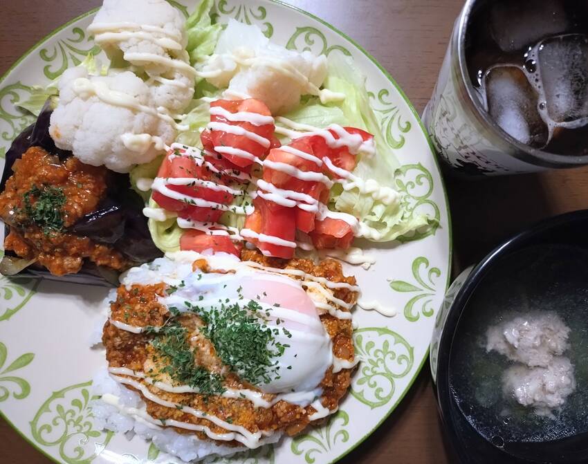 今日のごはん。夕飯タコライス