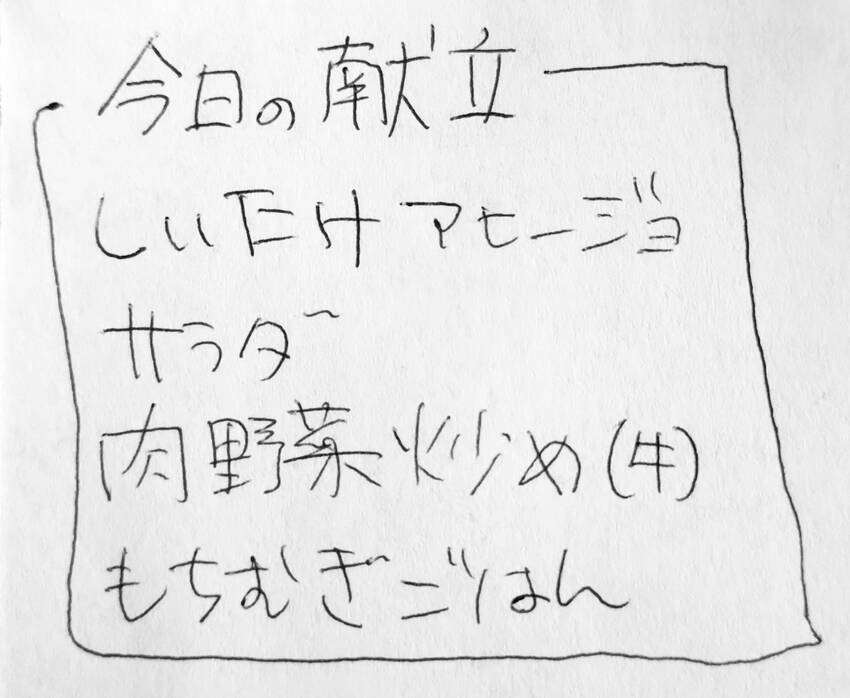 今日の献立。しいたけとか